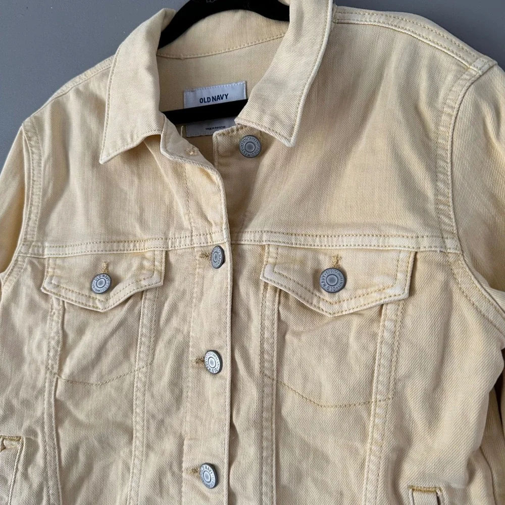 OLD NAVY GIRL'S YELLOW DENIM JACKET YOUTH XL 14/16 -- FLAW‎